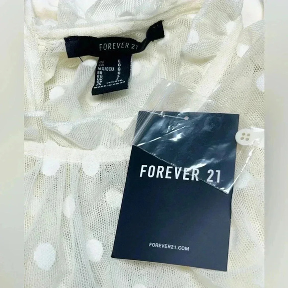 Mesh Lace Victorian High Frill Neck Bodysuit Cream Size Large NWT - Picture 3 of 7